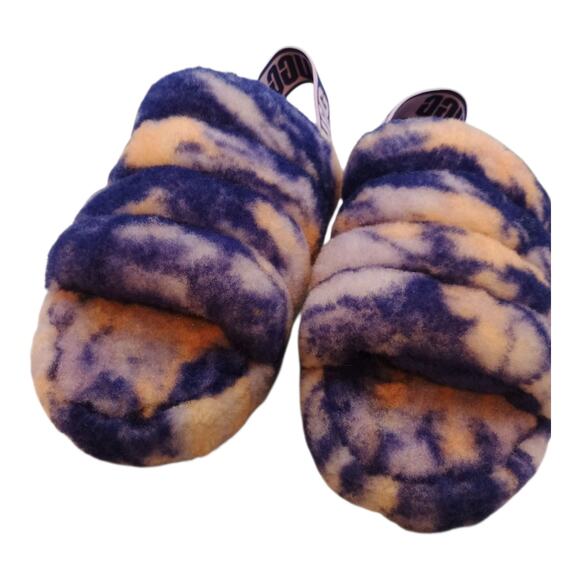 UGG Fluff Yeah Women's Violet Marble Shearling Slide Open Toe Slippers Size 9 - Picture 5 of 9